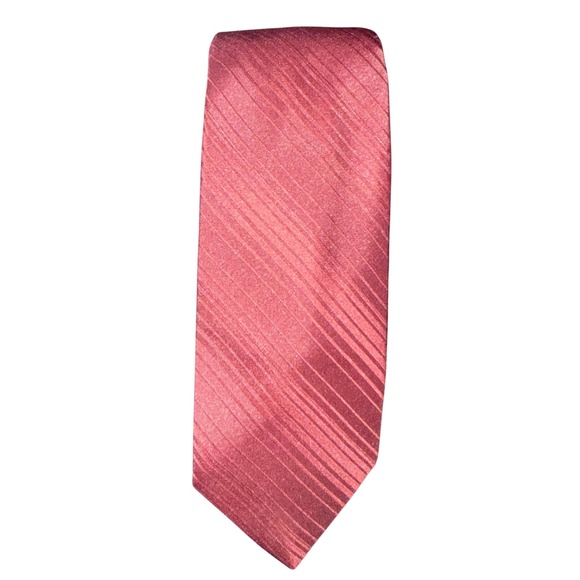 Other - Mens Burgundy Red Tonal Diagonal Stripe Silk Blend Necktie RN 16434 Formal Tie